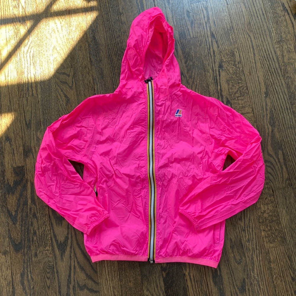 K-Way pink rain coat